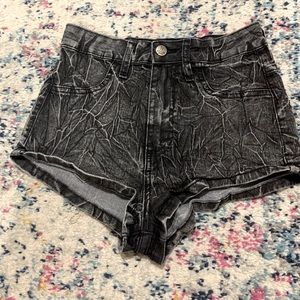 Hidden jeans cheeky acid wash shorts